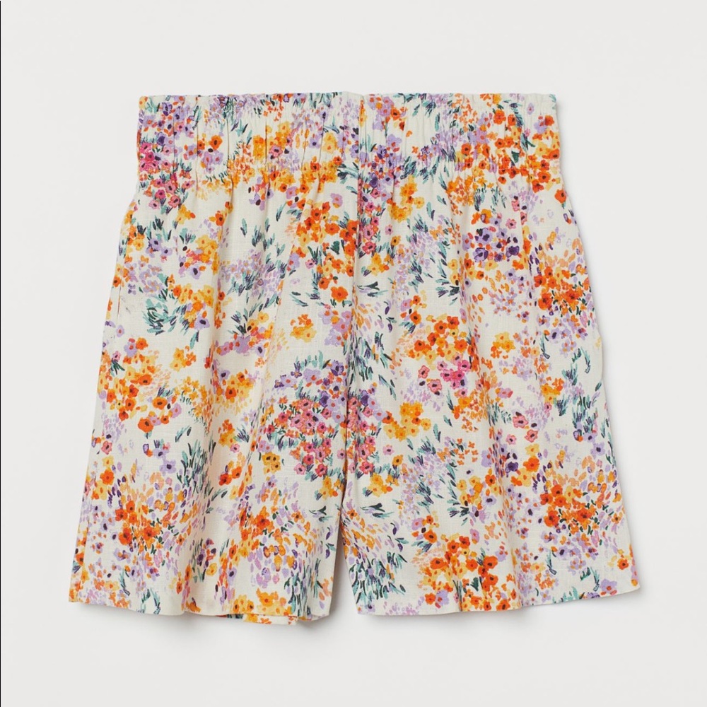 Linen blend Pull-on Shorts